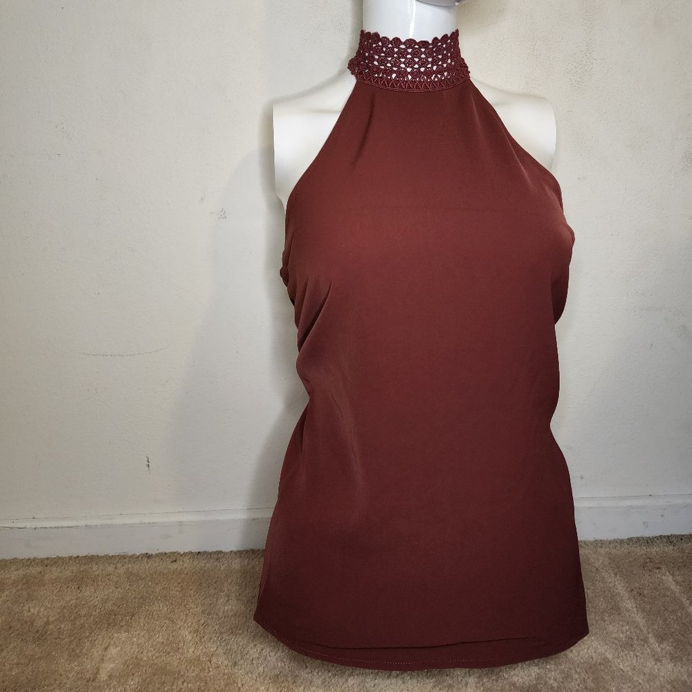 Maroon Halter Top